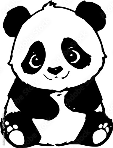 Adorable cartoon panda bear illustration for kids