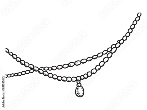 Elegant Pearl Necklace Design Illustration