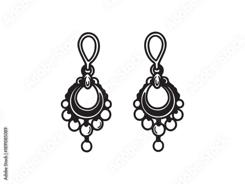 Elegant Chandelier Earrings Design Illustration