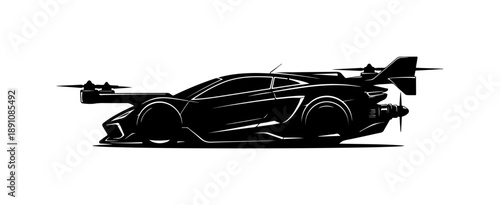 Dynamic Racing Car Silhouette