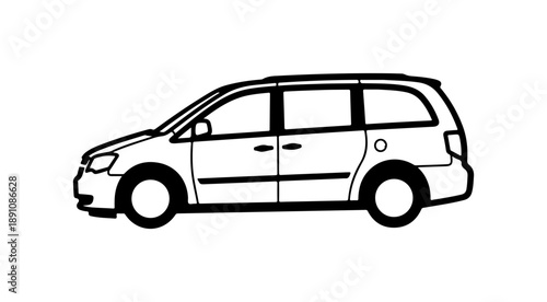 Minivan Side View Illustration