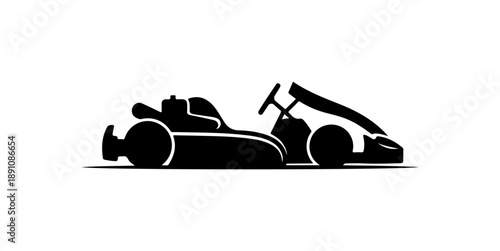 Black and White Race Car Silhouette