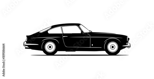 Vintage Black Sports Car Illustration