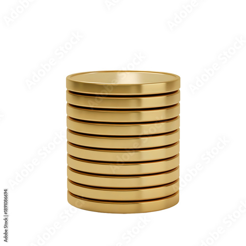 Stack of shiny gold coins isolated on a black background symbolizing wealth, savings, and financial success.