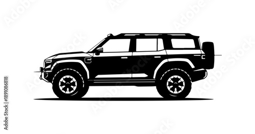 Black SUV Side View Illustration