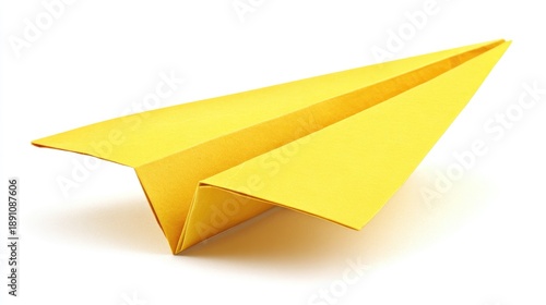 Free Download Yellow Paper Airplane on White Background. - GFXLoad