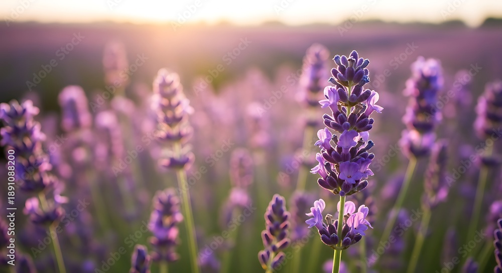 Obraz premium Lavender field at sunset