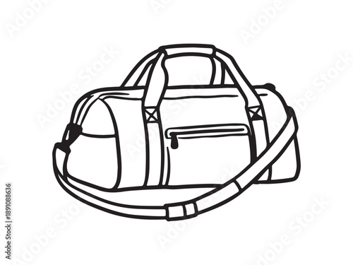 Illustrated gym bag with shoulder strap