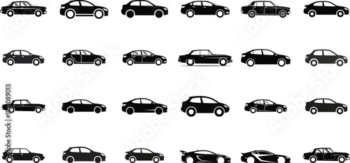 Minimalist Car Icon – Transportation and Travel Flat Vector Symbol