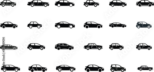 Car Icon – Flat Vehicle Symbol for Automotive, Transport, and Travel Design