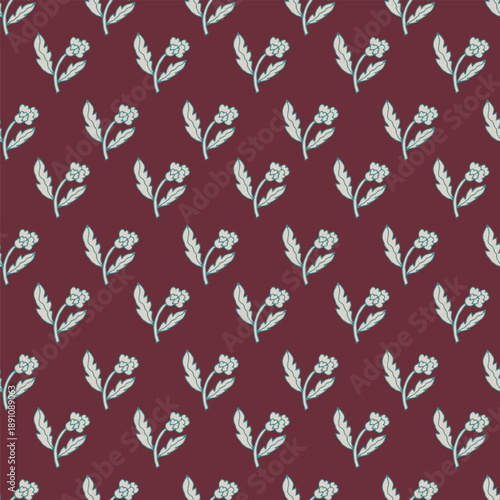 Minimal Folk Floral Sprig Pattern