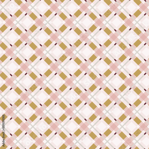 Blush Gold Classic Plaid Pattern