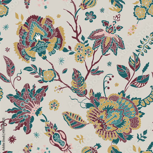 Vintage Cottagecore Floral Garden Pattern