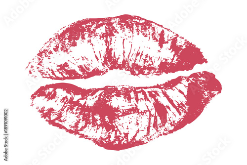 Lipstick kiss mark Romantic lip print Imprint of lips kiss Sexy lips makeup Female mouth Love symbol Design element for beauty fashion poster Valentines Day wedding