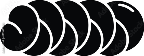 Black and white spiral spring icon design