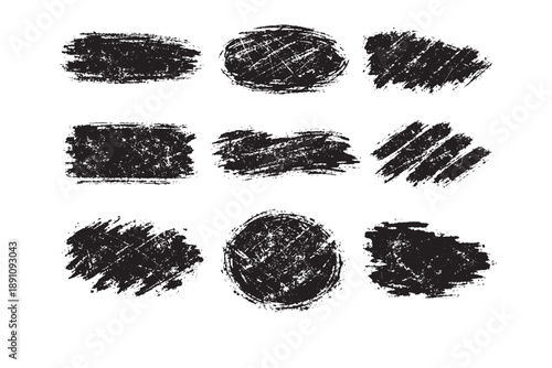 set of black ink stains