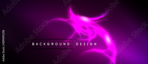 Vibrant pink energy radiates from center. Dark background emphasizes glowing lines, creating abstract design. Text reads background design.