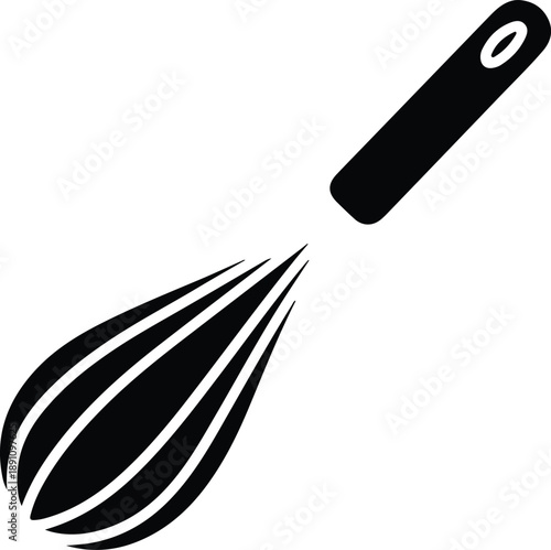 Black whisk icon kitchen utensil symbol