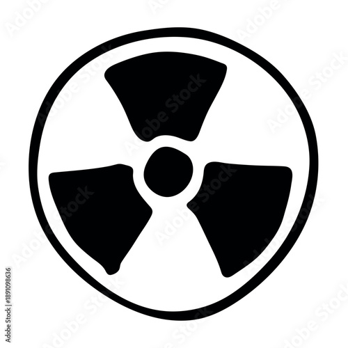Hand drawn radiation sign Nuclear radiation hazard symbol Radioactive danger warning sign clipart in doodle style Nuclear safety Radioactive waste Single element for print, web, design, decor