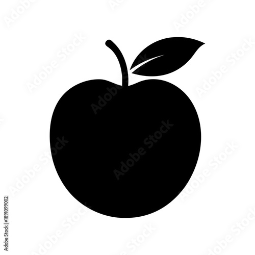 Minimal Apple Shape With Smooth Curves And Healthy Food Symbol On white Background Line Art Vector illustration