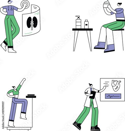 Set of Activity Doodle Style Illustrations

