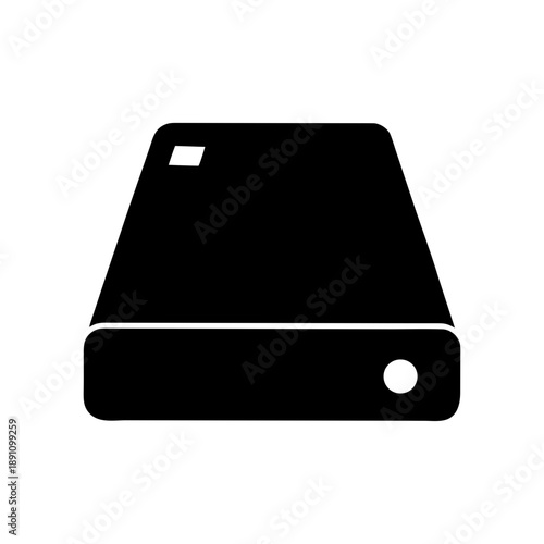 Minimal Hard Drive Shape With Clean Design And Technology Data Theme On white Background Line Art Vector illustration