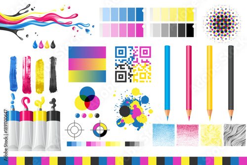CMYK ink color palette illustration