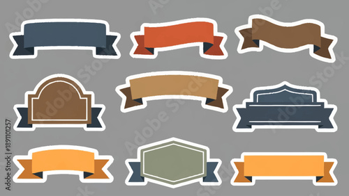 A versatile collection of flat design vector banners and elegant ribbon elements, perfect for adding stylish labels and frames to various graphic design projects and digital interfaces