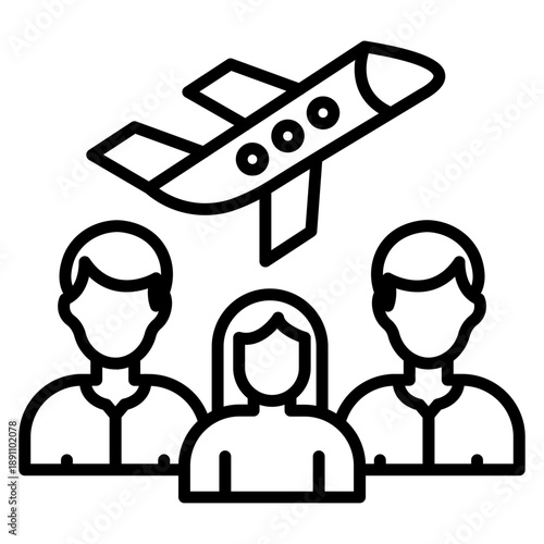 Group Travel Vector Icon