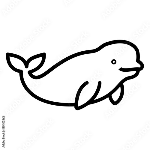 Beluga Whale Vector Icon