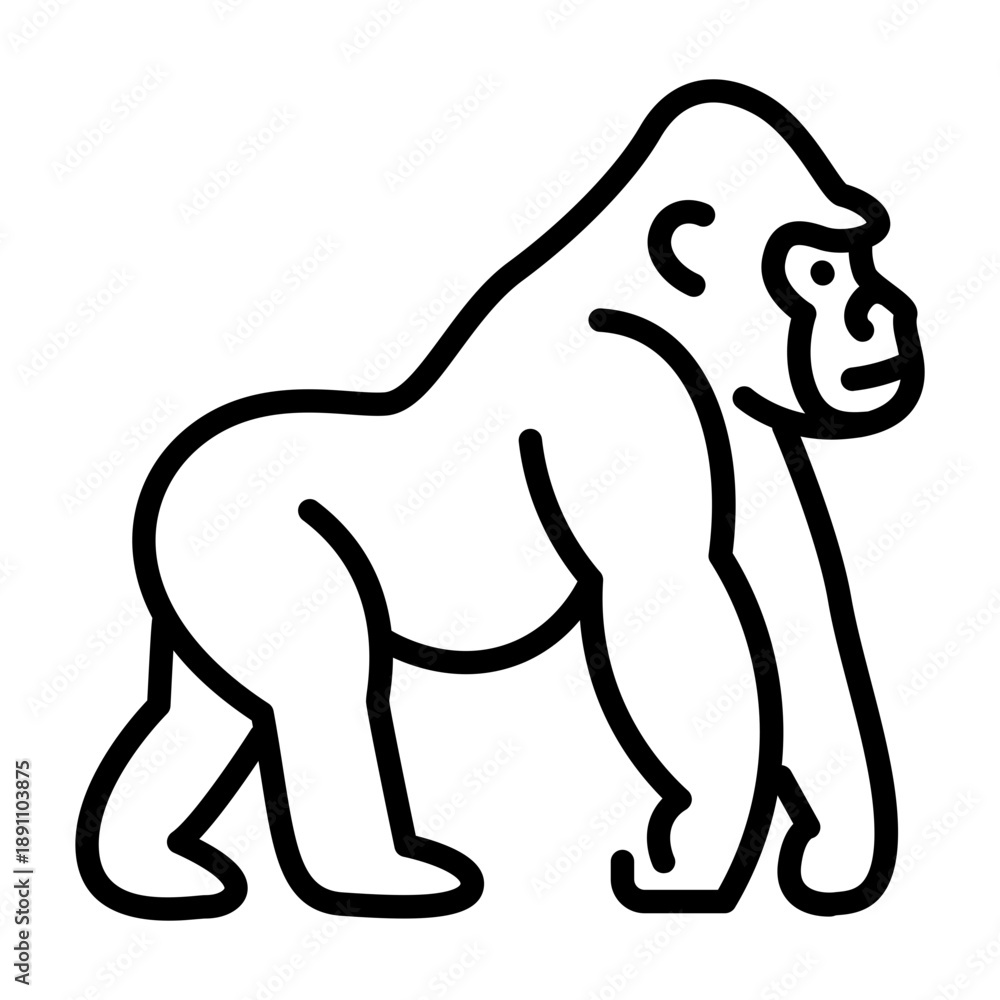 Obraz premium Gorilla Vector Icon