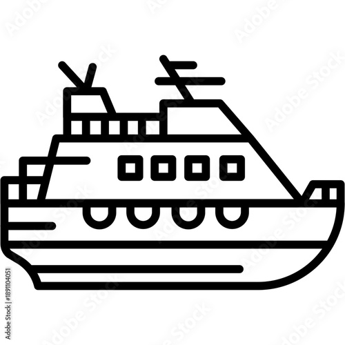 Cruise Lifeboat Vector Icon