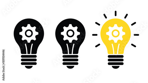 Lightbulb with Gear Symbolizing Innovation, Ideas, and Mechanical Solutions