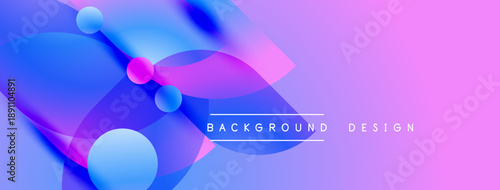 Abstract fluid shapes blend blues, pinks. Gradient background creates modern visual impact. Text reads background design.