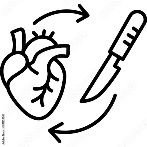 Heart Transplant Vector Icon