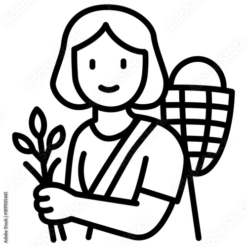 Gatherer Female Vector Icon