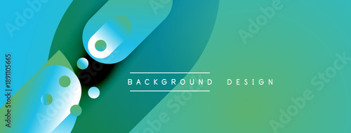 Abstract gradient background. Blue, turquoise, green hues blend smoothly. Circular shapes add visual interest, modern design element.