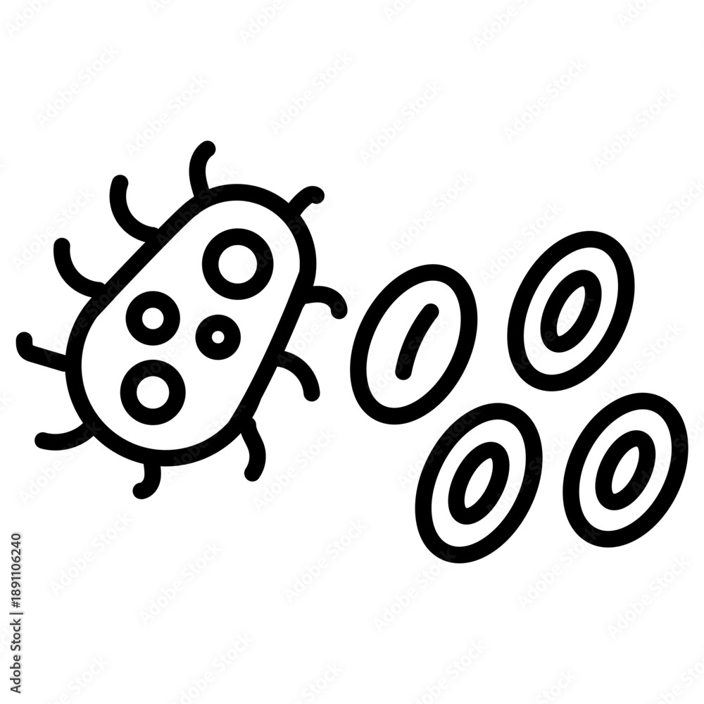 Obraz premium Bacteria And Virus Vector Icon