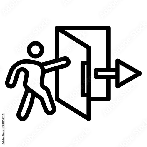 Emergency Exit Vector Icon