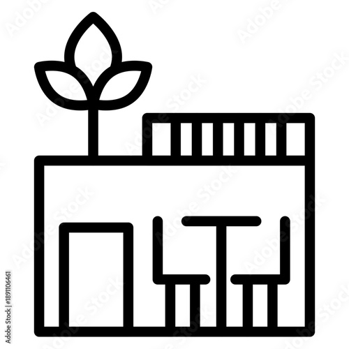 Rooftop Terrace Vector Icon