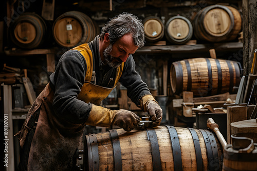 Artisanal Cervoise Maker's Workshop with Traditional Tools  
