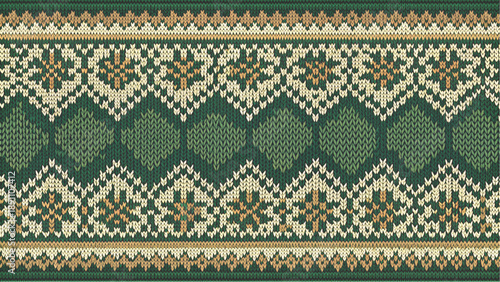 knit pattern border diamond motifs cozy winter atmosphere vector background 