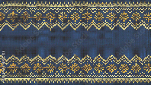 knit pattern border diamond motifs cozy winter atmosphere vector background 