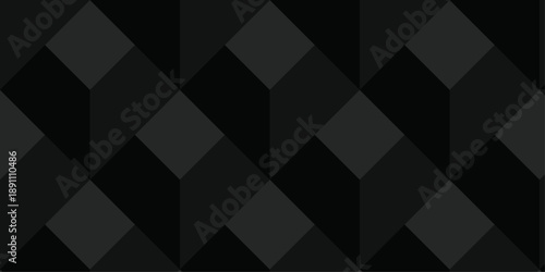 Minimal abstract black geometric cube creative concept triangle overlap square technology background. digital cubes fabric and wallpaper grid block texture background.