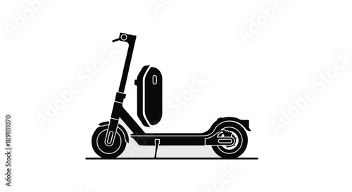 Electric scooter with battery pack side view illustration Ai Generated
