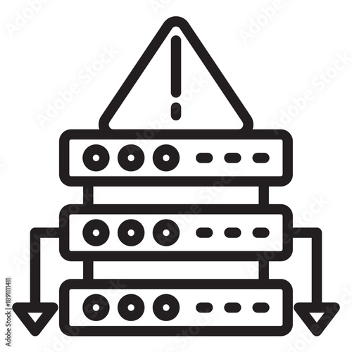 Server Shutdown Vector Icon