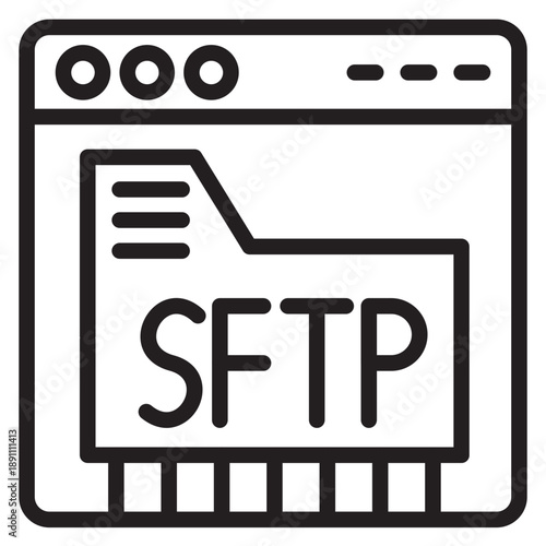 SFTP Secure Vector Icon