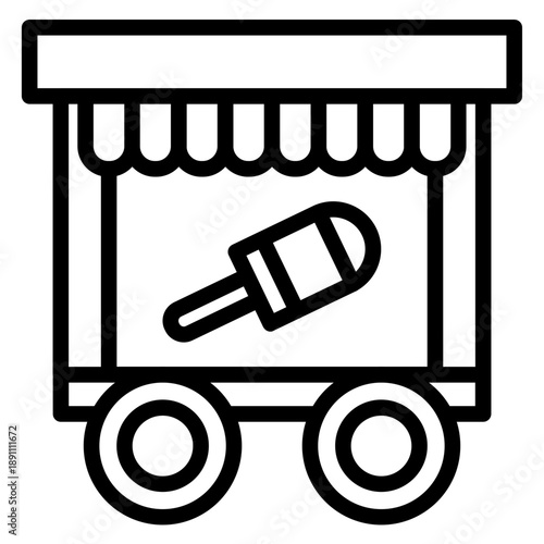 Ice Cream Stand Vector Icon