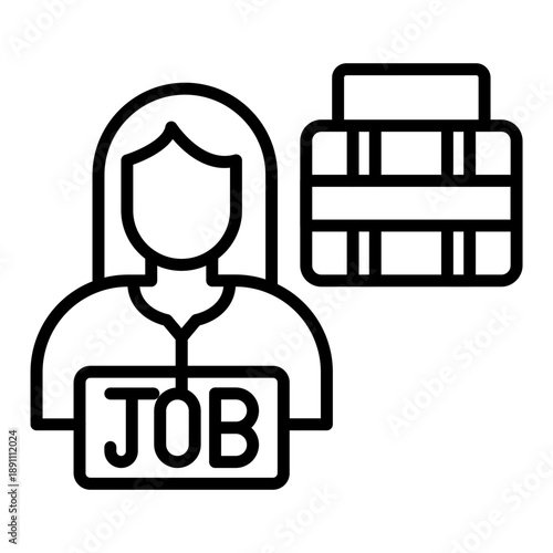 Job Seeker Male Vector Icon