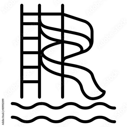 Water Slide Vector Icon
